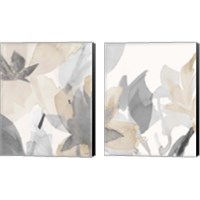 Framed Muted Delicate Floral 2 Piece Canvas Print Set