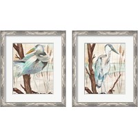 Framed 'Heron On Branch 2 Piece Framed Art Print Set' border=