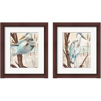 Framed 'Heron On Branch 2 Piece Framed Art Print Set' border=