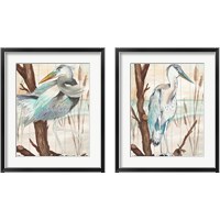 Framed Heron On Branch 2 Piece Framed Art Print Set