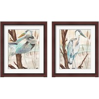 Framed 'Heron On Branch 2 Piece Framed Art Print Set' border=