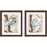 Framed Heron On Branch 2 Piece Framed Art Print Set