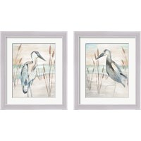 Framed 'Heron By Beach Grass 2 Piece Framed Art Print Set' border=