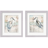Framed Heron By Beach Grass 2 Piece Framed Art Print Set