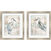 Framed Heron By Beach Grass 2 Piece Framed Art Print Set