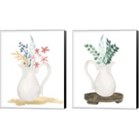 Framed Farmhouse Pitcher With Flowers 2 Piece Canvas Print Set
