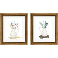 Framed Farmhouse Pitcher With Flowers 2 Piece Framed Art Print Set