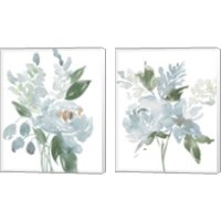Framed Restful Blue Floral 2 Piece Canvas Print Set