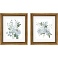 Framed 'Restful Blue Floral 2 Piece Framed Art Print Set' border=