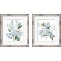 Framed 'Restful Blue Floral 2 Piece Framed Art Print Set' border=
