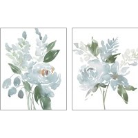 Framed Restful Blue Floral 2 Piece Art Print Set