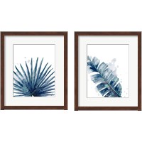 Framed 'Teal Palm Frond 2 Piece Framed Art Print Set' border=