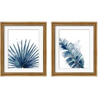 Framed 'Teal Palm Frond 2 Piece Framed Art Print Set' border=