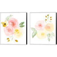 Framed Watercolor Roses 2 Piece Canvas Print Set