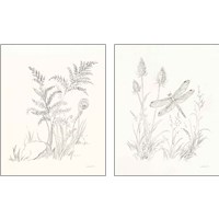 Framed 'Nature Sketchbook 2 Piece Art Print Set' border=