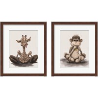 Framed 'Kids Animal 2 Piece Framed Art Print Set' border=