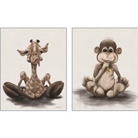Framed Kids Animal 2 Piece Art Print Set