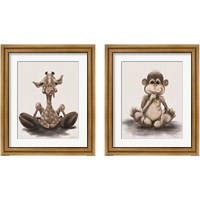 Framed 'Kids Animal 2 Piece Framed Art Print Set' border=