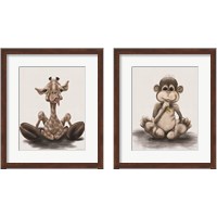 Framed 'Kids Animal 2 Piece Framed Art Print Set' border=