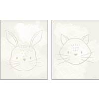 Framed Soft Animal 2 Piece Art Print Set