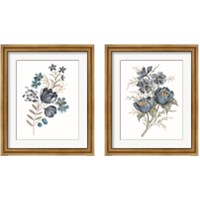 Framed 'Blue Botanical 2 Piece Framed Art Print Set' border=