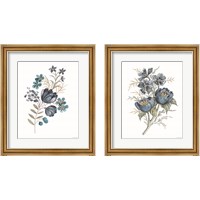 Framed 'Blue Botanical 2 Piece Framed Art Print Set' border=