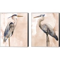 Framed 'Heron 2 Piece Canvas Print Set' border=