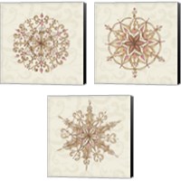 Framed 'Elegant Season Snowflake 3 Piece Canvas Print Set' border=