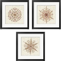 Framed 'Elegant Season Snowflake 3 Piece Framed Art Print Set' border=