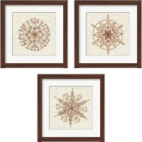 Framed 'Elegant Season Snowflake 3 Piece Framed Art Print Set' border=