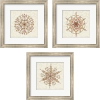 Framed 'Elegant Season Snowflake 3 Piece Framed Art Print Set' border=