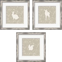 Framed 'Floral Animal 3 Piece Framed Art Print Set' border=