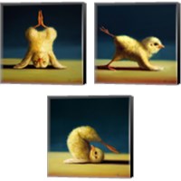 Framed 'Yoga Chick 3 Piece Canvas Print Set' border=