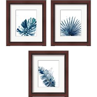 Framed Teal Palm Frond 3 Piece Framed Art Print Set