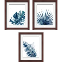 Framed Teal Palm Frond 3 Piece Framed Art Print Set