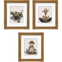 Framed Kids Animal 3 Piece Framed Art Print Set