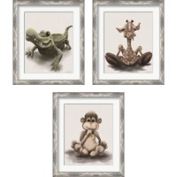 Framed 'Kids Animal 3 Piece Framed Art Print Set' border=