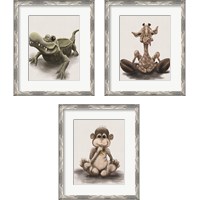 Framed 'Kids Animal 3 Piece Framed Art Print Set' border=
