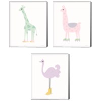 Framed 'Whimisical Animal 3 Piece Canvas Print Set' border=
