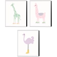 Framed Whimisical Animal 3 Piece Canvas Print Set