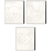 Framed 'Soft Animal 3 Piece Canvas Print Set' border=