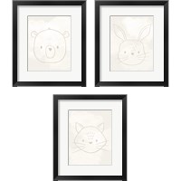 Framed 'Soft Animal 3 Piece Framed Art Print Set' border=