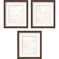 Framed Soft Animal 3 Piece Framed Art Print Set