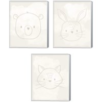 Framed 'Soft Animal 3 Piece Canvas Print Set' border=