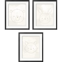 Framed Soft Animal 3 Piece Framed Art Print Set