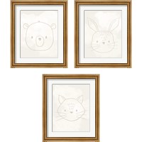Framed Soft Animal 3 Piece Framed Art Print Set