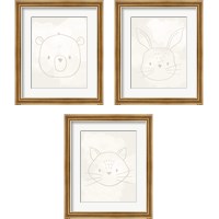 Framed 'Soft Animal 3 Piece Framed Art Print Set' border=