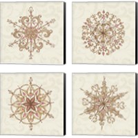 Framed Elegant Season Snowflake 4 Piece Canvas Print Set