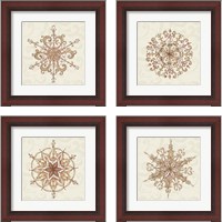 Framed Elegant Season Snowflake 4 Piece Framed Art Print Set