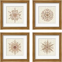 Framed 'Elegant Season Snowflake 4 Piece Framed Art Print Set' border=